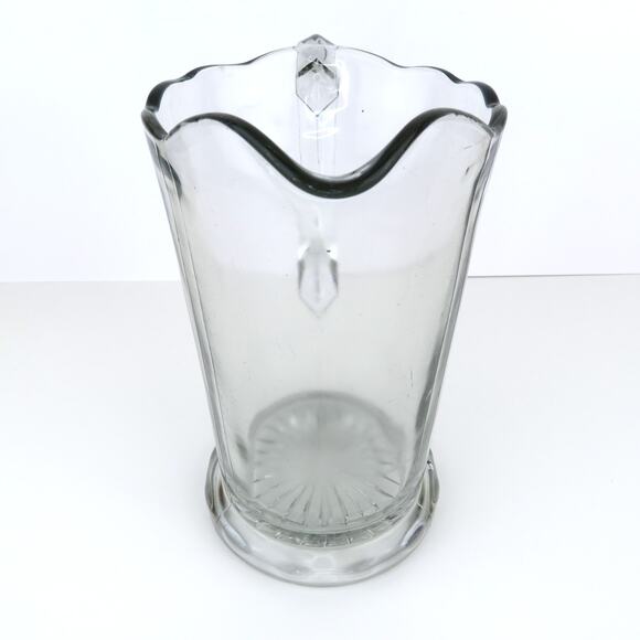Vtg Indiana Glass Diamond Point Clear Pitcher 52oz Pressed Glass Small Chip - Picture 4 of 13